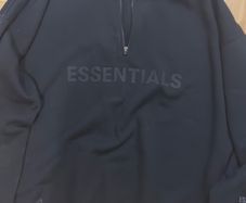 fear of god essentials quarter zip black