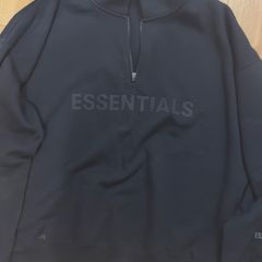 fear of god essentials quarter zip black