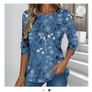 Blue Floral Print Long Sleeve T-Shirt Top Size XL BNWT Image 4