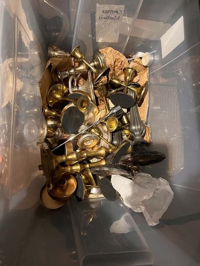 Job Lot of Vintage-Style Brass, Gold & Silver Candle Holders