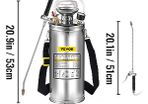 8L 2Gal Hand Powered Sprayer Stainless Steel Watering Spraying Sprinkling Atomizer Pump Home Ground Garden Cleaning Sprayer