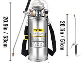 8L 2Gal Hand Powered Sprayer Stainless Steel Watering Spraying Sprinkling Atomizer Pump Home Ground Garden Cleaning Sprayer