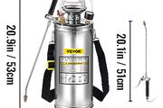 8L 2Gal Hand Powered Sprayer Stainless Steel Watering Spraying Sprinkling Atomizer Pump Home Ground Garden Cleaning Sprayer