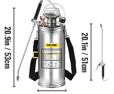 8L 2Gal Hand Powered Sprayer Stainless Steel Watering Spraying Sprinkling Atomizer Pump Home Ground Garden Cleaning Sprayer