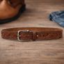 Premium Embossed Genuine Leather Belt Stylish Vintage Designer Belt Durable Formal & Casual Waist Belt Image 6