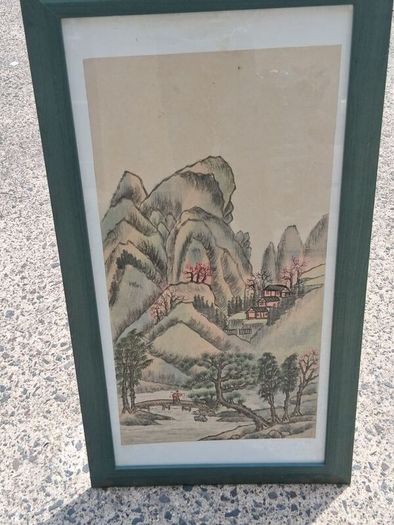 Large Original Japanese Country Scene Painting