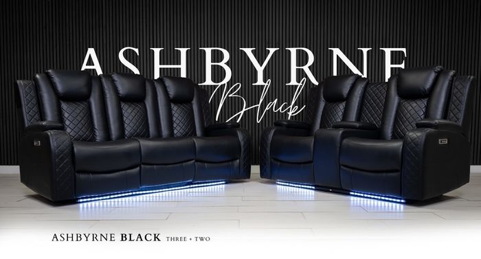 Ashbyrne 3+2 Seater Leather Electric Recliner Sofa Set