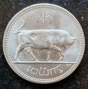 Ireland Fantastic Unc Shilling 1963 1s coin