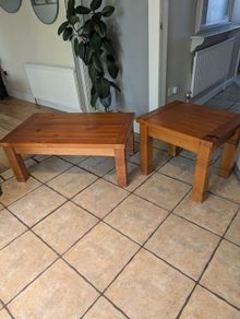 Solid Pine Coffee Table & Lamp Table Set
