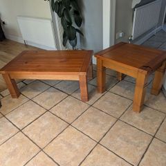 Solid Pine Coffee Table & Lamp Table Set