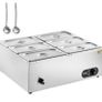 food heater 6- pan plate container food heater 1.5kw electric desktop steam table stainless steel large capacity buffet  Commercial Food Warmer Image 3