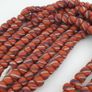 Vintage African Style Stripe Light Orange 7mm - 8.5 mm Glass Beads Necklace Strand Image 5