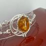 Silver bracelet Amber Solitaire Bracelet A Piece of Ancient Sunlight Image 6