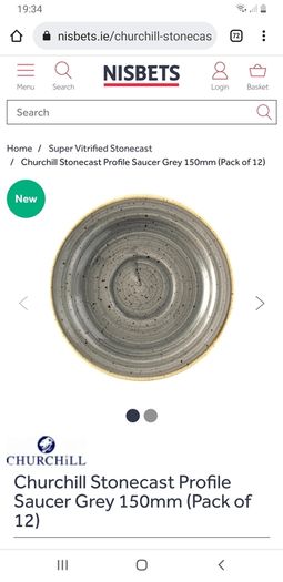 Churchill Stonecast Saucer Grey 160mm Pack of 12 Catering