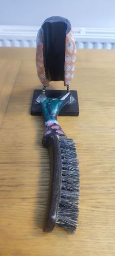 Wooden Hand Carved Hand Painted Duck Clothes Brush