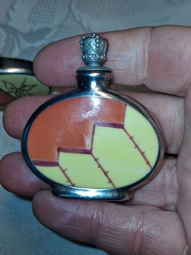 2 X Art Deco Sterling Perfume Bottles