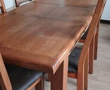 Oak dining table and chairs