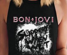 BNWT Black Bon Jovi Vest Top size 18 + matching leggings available