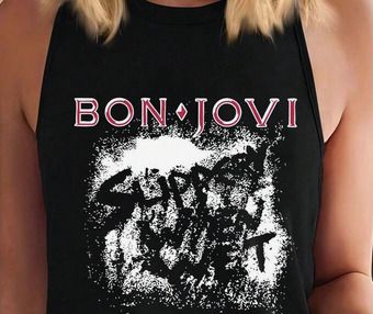 BNWT Rock Style Vest Top - Slippery When Wet - Bon Jovi Top size 18
