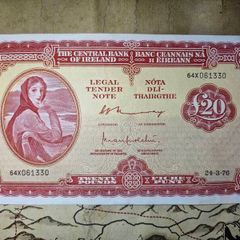 20 Pound Lady Lavery 24/3/76 IRISH NOTE