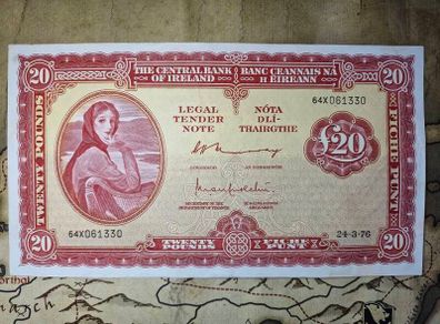 20 Pound Lady Lavery 24/3/76 IRISH NOTE
