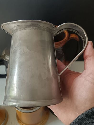 6 Pce Vintage Ceramic and Pewter Set