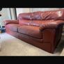 leather brown 3 seater Image 3
