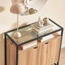 Console table with glass top and doors Sideboard Cabinet Image 5