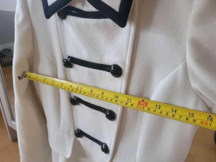 Military Style White Winter Coat