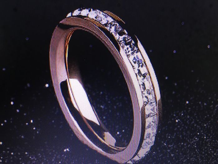 Rose Gold Cz Titanium Steel Wedding Ring