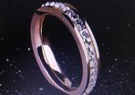 Rose Gold Cz Titanium Steel Wedding Ring