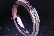 Rose Gold Cz Titanium Steel Wedding Ring