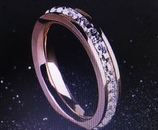 Rose Gold Cz Titanium Steel Wedding Ring