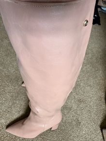 Nude leather knee boots new