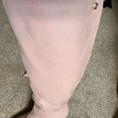 Nude leather knee boots new