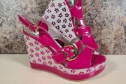 MARCO MOREO wedge sandals pink flowers Size UK 4  EU 37