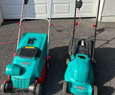 Bosch electric lawnmower & thatcher