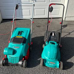 Bosch electric lawnmower & thatcher