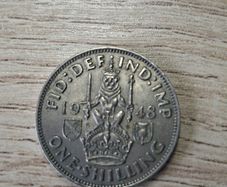 Great Britain UK 1948 One Shilling George VI Scottish Crest Coin - free standard postage