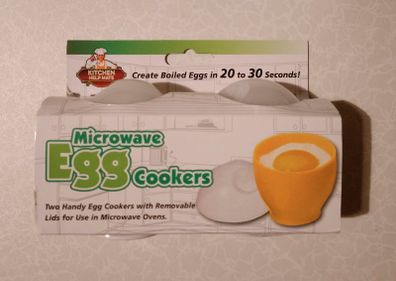 Two Plastic Microwave Egg Cookers (new).