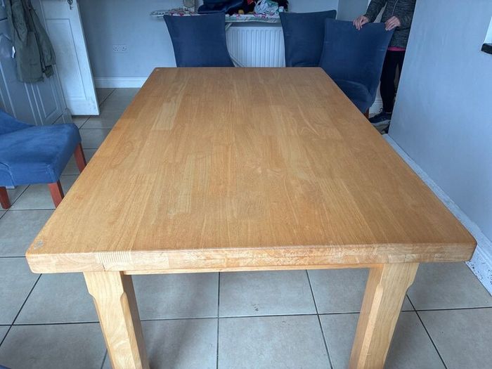 Oak Finish Solid Wood Dining set Table & Chairs