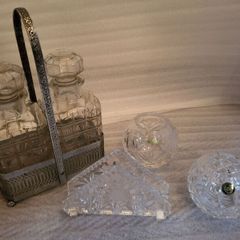 Antique Decanter set and selection of crystal ware