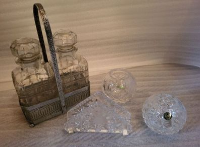 Antique Decanter set and selection of crystal ware