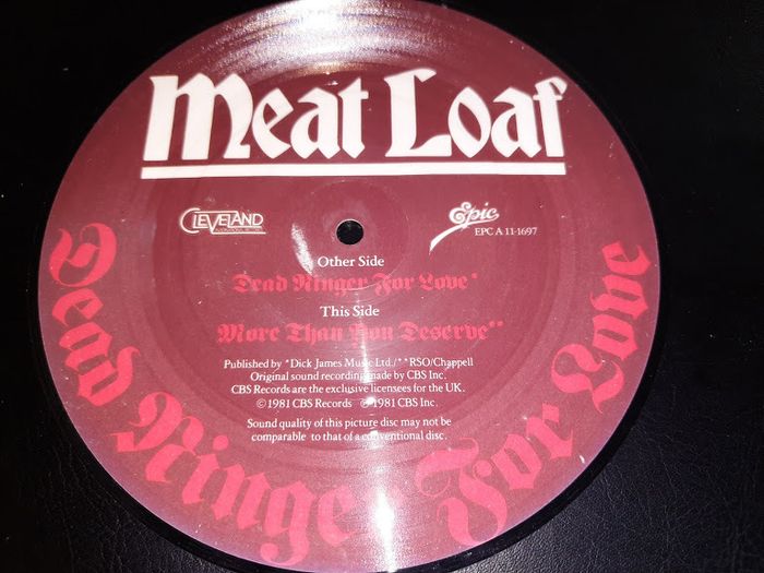 Meat Loaf 'Dead Ringer For Love' 7'' Picture Disc