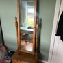 Solid Pine Cheval Mirror with Storage Drawer Image 3