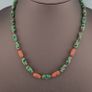 Antique Venetian Style Floral Parrot Green Glass Beads Necklace Image 8