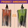 3 Pack 35.3inch Hanging Witch with Bendable Arms, Halloween Indoor and Outdoor Decorations Image 4