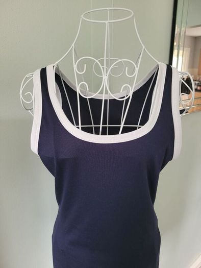 navy sleeveless dress