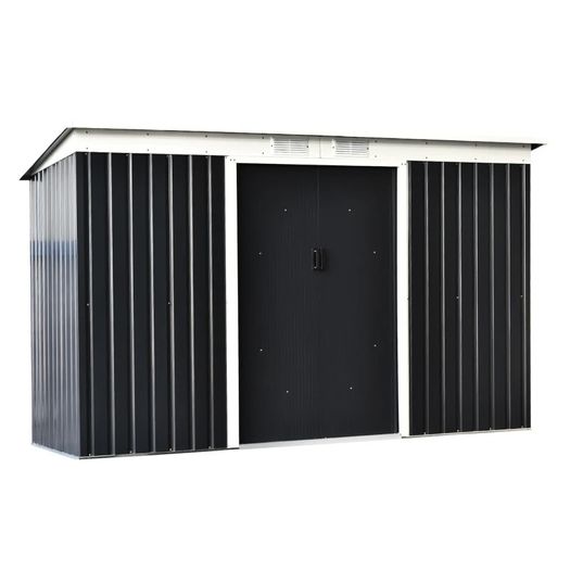 9ft x 4.25ft Corrugated Garden Metal Storage Shed Outdoor Equipment Tool Box with Foundation (FREE SHIPPING)