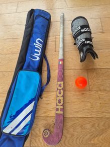 Complete Hockey Starter kit: Stick, Bag, Ball, Shinguards